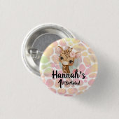Giraffe Birthday-partijontwerp in waterverf Ronde Button 3,2 Cm (Voorkant /achterkant)
