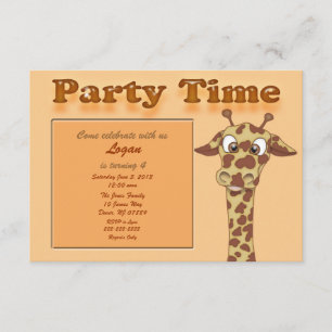 Giraffe Birthday Party Invitation Kaart