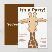 Giraffe Birthday Party Invitation Kaart (Voorkant / Achterkant)