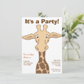 Giraffe Birthday Party Invitation Kaart (Staand voorkant)
