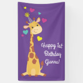 Giraffe Birthday Party Spandoek (Verticaal)