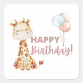 Giraffe Birthday Stickers (Voorkant)