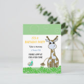 Giraffe Birthday Uitnodiging (Staand voorkant)