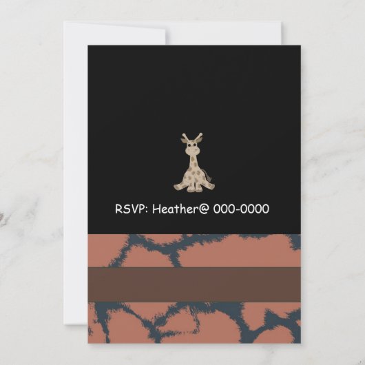 Giraffe Birthday Uitnodiging (Achterkant)