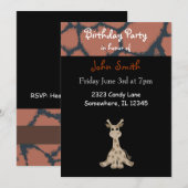 Giraffe Birthday Uitnodiging (Voorkant / Achterkant)