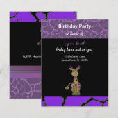 Giraffe Birthday Uitnodiging (Voorkant / Achterkant)