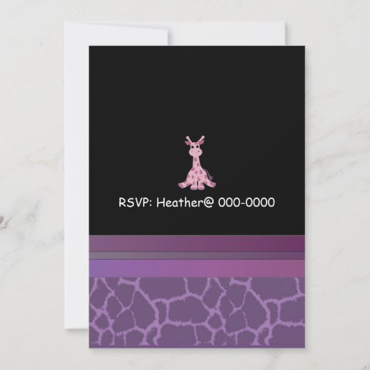 Giraffe Birthday Uitnodiging (Achterkant)