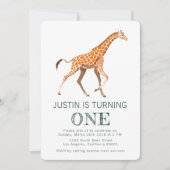 Giraffe Birthday Uitnodiging (Voorkant)