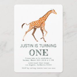 Giraffe Birthday Uitnodiging