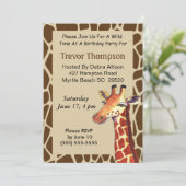 Giraffe Birthday Uitnodiging (Staand voorkant)