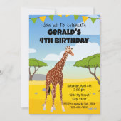Giraffe Birthday Uitnodiging (Voorkant)