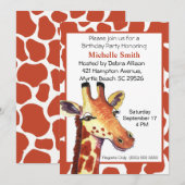 Giraffe Birthday Uitnodigingen (Voorkant / Achterkant)