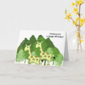 Giraffe Birthday Wishes Kaart (Gele Bloem)