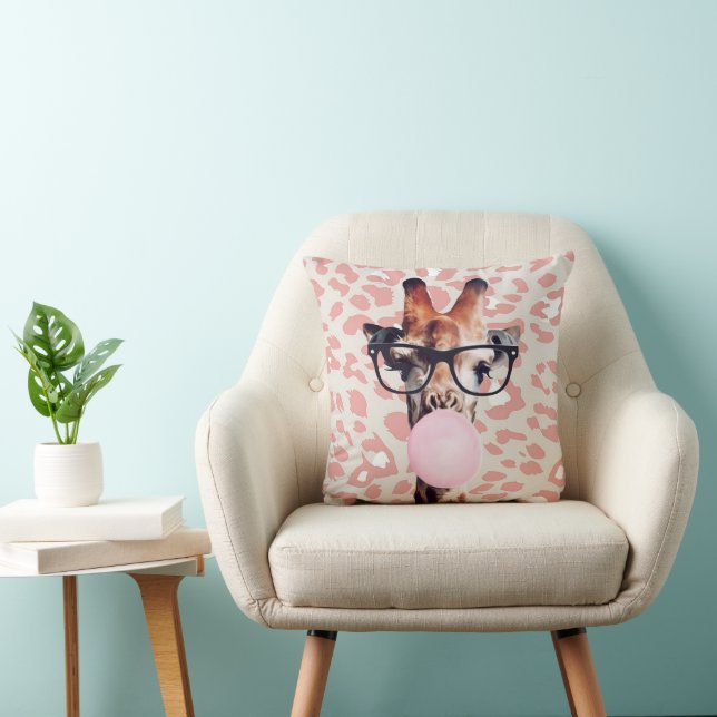 Giraffe blaasgom met achtergrond voor dierlijke af kussen (Stoel)