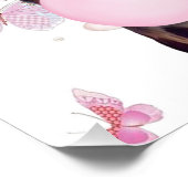 Giraffe blaasgom met vlinderachtergrond foto afdruk (Hoek)