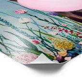 Giraffe blaasgum Spring Garden Achtergrond Foto Afdruk (Hoek)