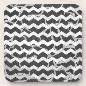 Giraffe Black en Gray Chevron Pattern Drankjes Onderzetter (Voorkant)