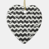 Giraffe Black en Gray Chevron Pattern Keramisch Ornament (Rechts)