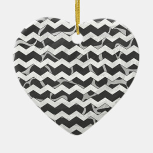 Giraffe Black en Gray Chevron Pattern Keramisch Ornament