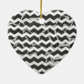 Giraffe Black en Gray Chevron Pattern Keramisch Ornament (Achterkant)