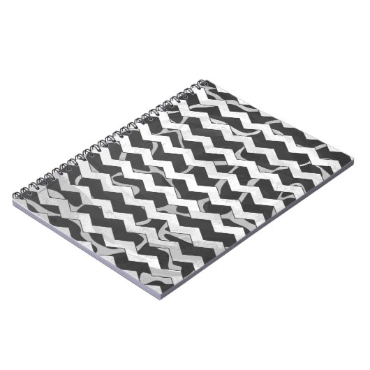 Giraffe Black en Gray Chevron Pattern Notitieboek (Linkerzijde)