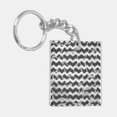 Giraffe Black en Gray Chevron Pattern Sleutelhanger (Voorkant Links)