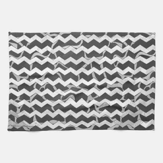 Giraffe Black en Gray Chevron Pattern Theedoek (Horizontaal)