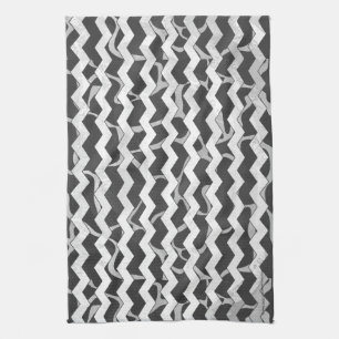 Giraffe Black en Gray Chevron Pattern Theedoek