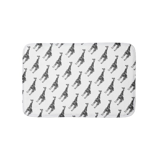 Giraffe Black en Grey Silhoutte Badmat (Voorkant)