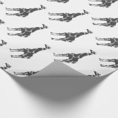 Giraffe Black en Grey Silhoutte Cadeaupapier (Hoek)