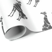 Giraffe Black en Grey Silhoutte Cadeaupapier (Rol Hoek)