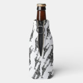 Giraffe Black en Grey Silhoutte Flesjeskoeler (Fles Achterkant)