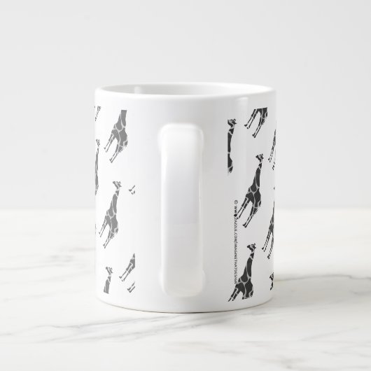 Giraffe Black en Grey Silhoutte Grote Koffiekop (Achterkant)
