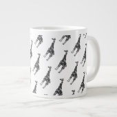 Giraffe Black en Grey Silhoutte Grote Koffiekop (Voorkant rechts)