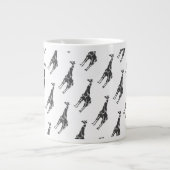 Giraffe Black en Grey Silhoutte Grote Koffiekop (Voorkant)