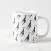 Giraffe Black en Grey Silhoutte Grote Koffiekop (Rechts)