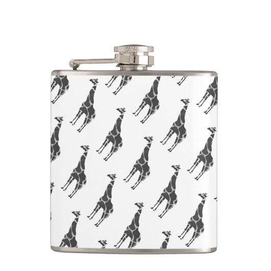 Giraffe Black en Grey Silhoutte Heupfles (Voorkant)