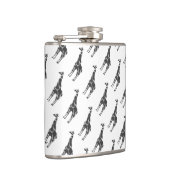 Giraffe Black en Grey Silhoutte Heupfles (Rechts)