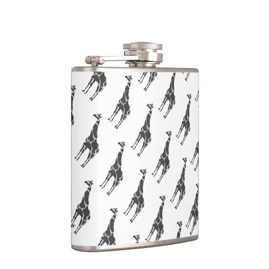 Giraffe Black en Grey Silhoutte Heupfles (Rechts)