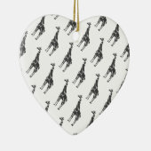 Giraffe Black en Grey Silhoutte Keramisch Ornament (Rechts)