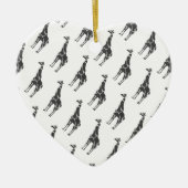 Giraffe Black en Grey Silhoutte Keramisch Ornament (Voorkant)