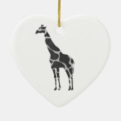 Giraffe Black en Grey Silhoutte Keramisch Ornament (Achterkant)
