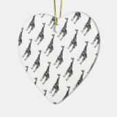 Giraffe Black en Grey Silhoutte Keramisch Ornament (Links)