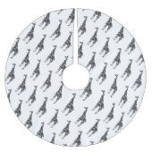 Giraffe Black en Grey Silhoutte Kerstboom Rok (Voorkant)
