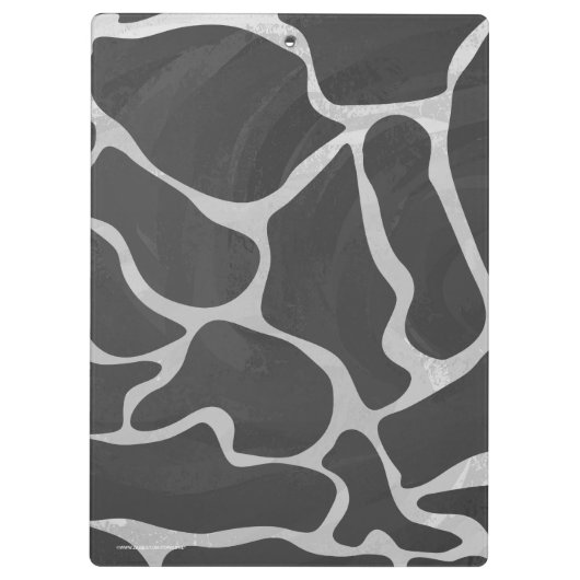 Giraffe Black en Grey Silhoutte Klembord (Achterkant)