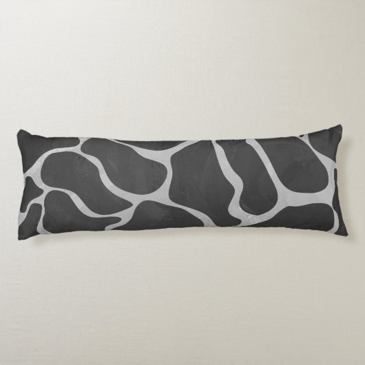 Giraffe Black en Grey Silhoutte Lichaamskussen (Achterkant)