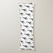 Giraffe Black en Grey Silhoutte Lichaamskussen (Voorkant Verticaal)
