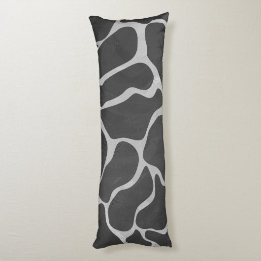 Giraffe Black en Grey Silhoutte Lichaamskussen (Achterkant (Verticaal))