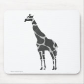 Giraffe Black en Grey Silhoutte Muismat (Voorkant)