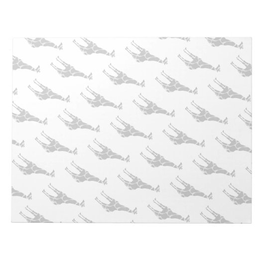 Giraffe Black en Grey Silhoutte Notitieblok (Voorkant)